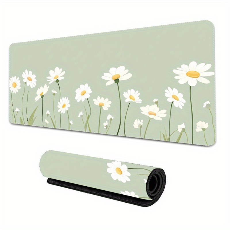 Gaming Accessories Officeworks - Large Keyboard Green Flower Mouse Pad