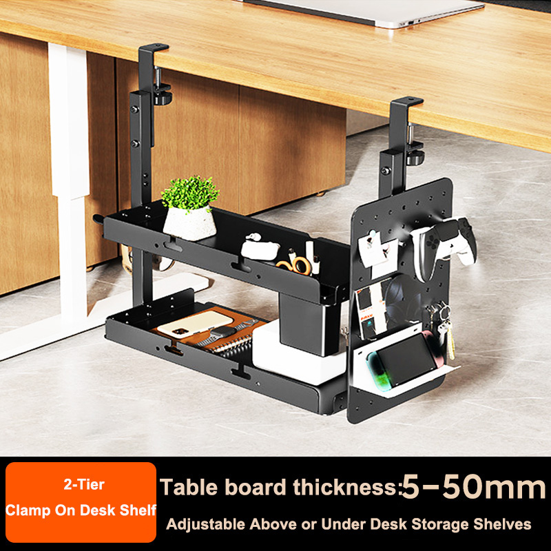 Gaming Accessories Table - Clamp-on 14 inch Above Below Desk