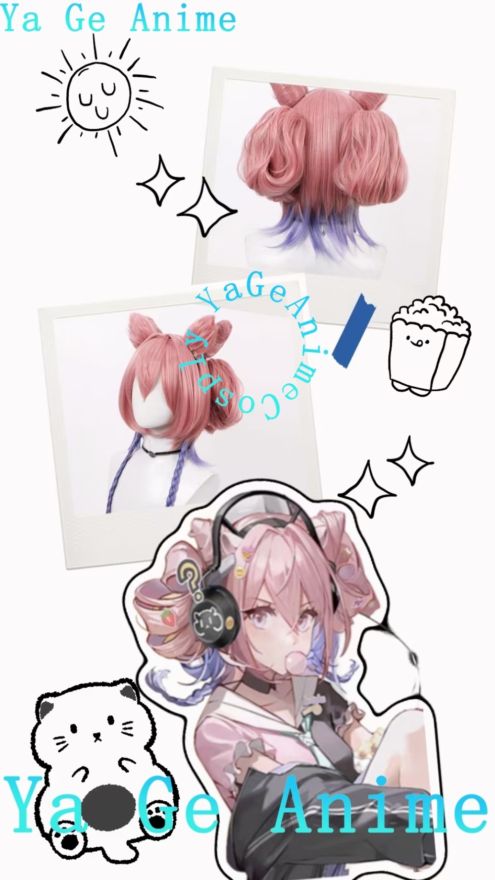 Gaming Accessories Korea - Arknights Eureka Cosplay Wig Simulation Scalp