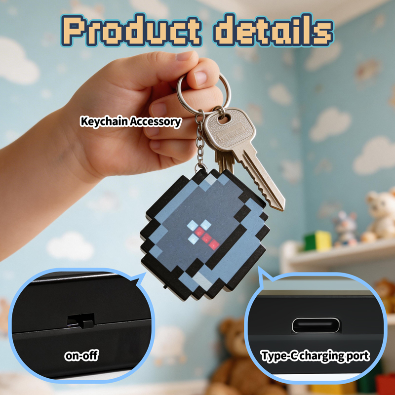 Gaming Accessories For 7 Year Old.Boy - 2026 NEW Rechargeable Pixel Compass Keychain