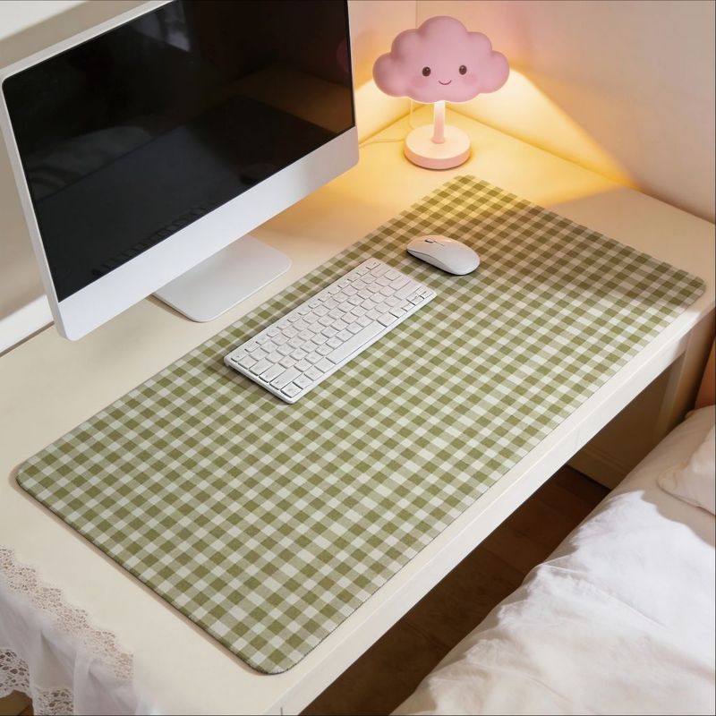 Gaming Accessories Officeworks - Olive Green Check Design Mouse Pad