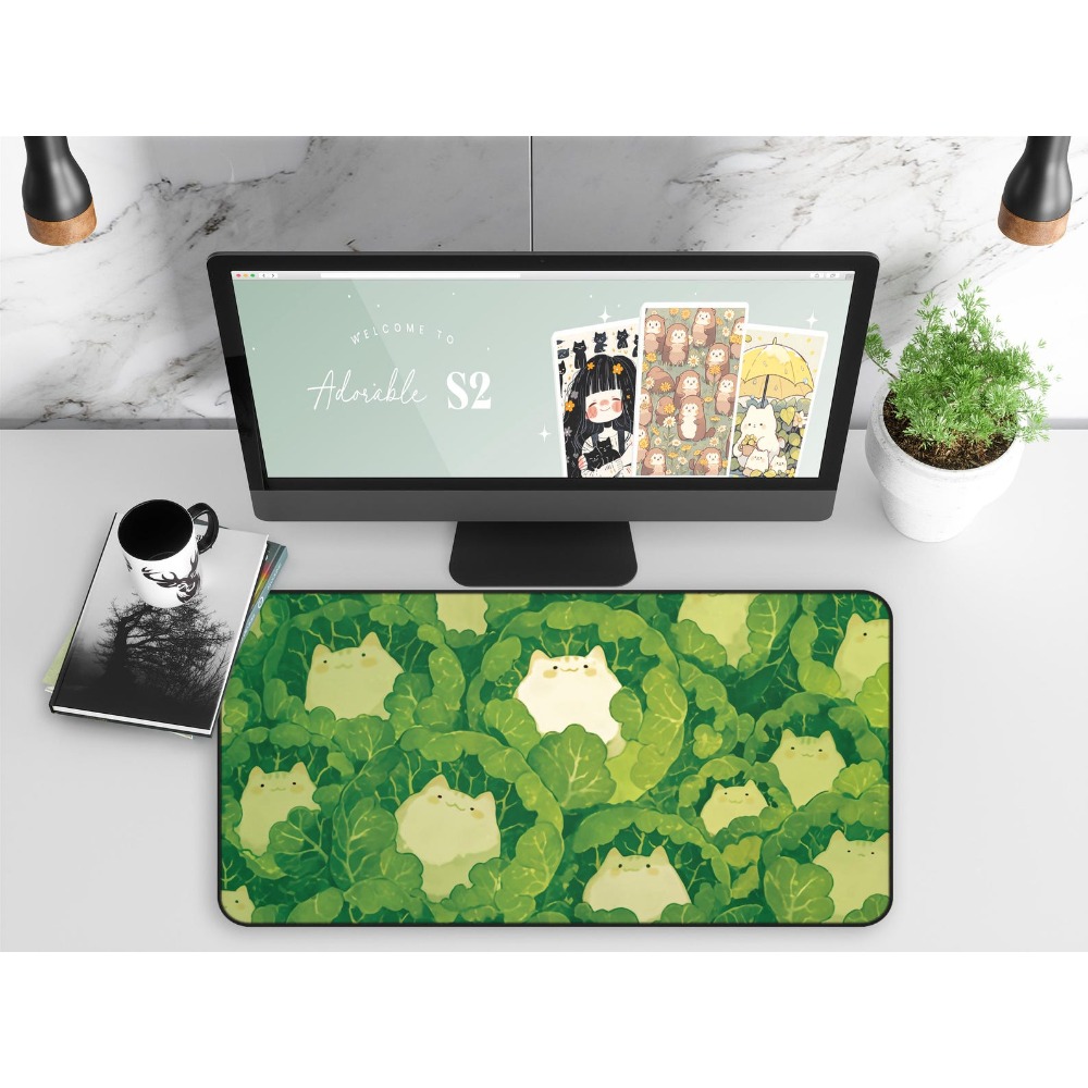 Gaming Accessories Officeworks - Kawaii Desk Mat, Cute Cats in