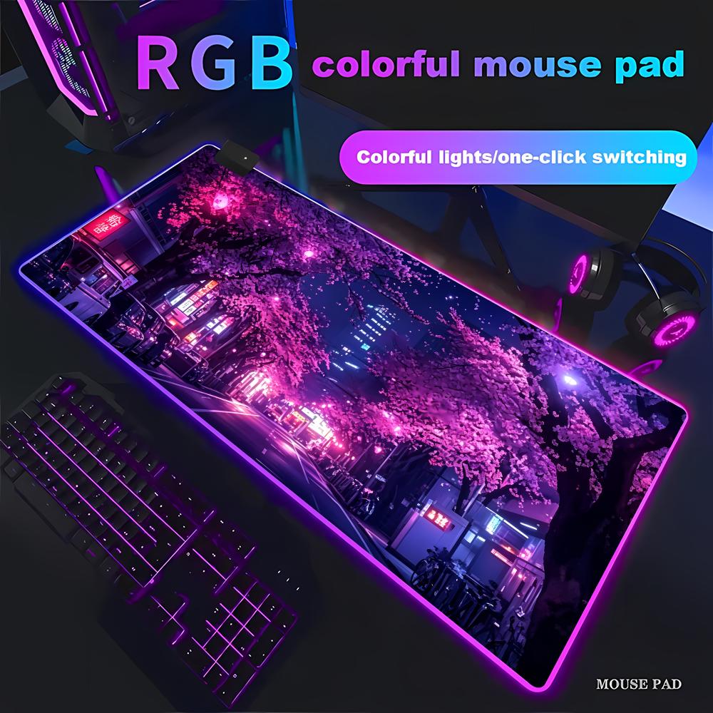 RGB Mouse Pad Japanese Street  - đánh giá và giá Gaming Accessories Officeworks