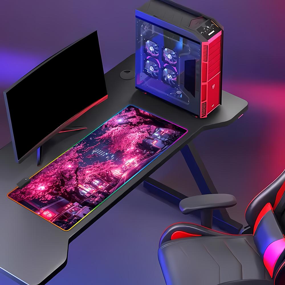 RGB Mouse Pad Japanese Street  - đánh giá và giá Gaming Accessories Officeworks