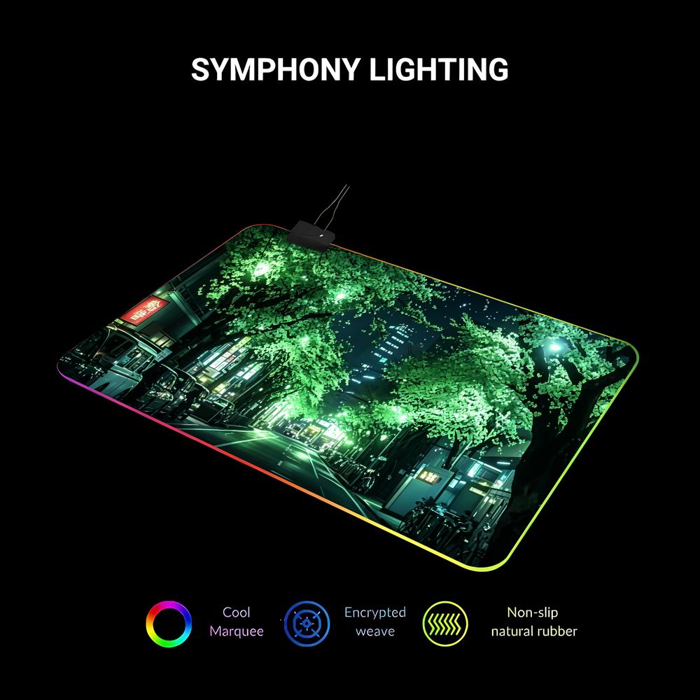 RGB Mouse Pad Japanese Street  - đánh giá và giá Gaming Accessories Officeworks