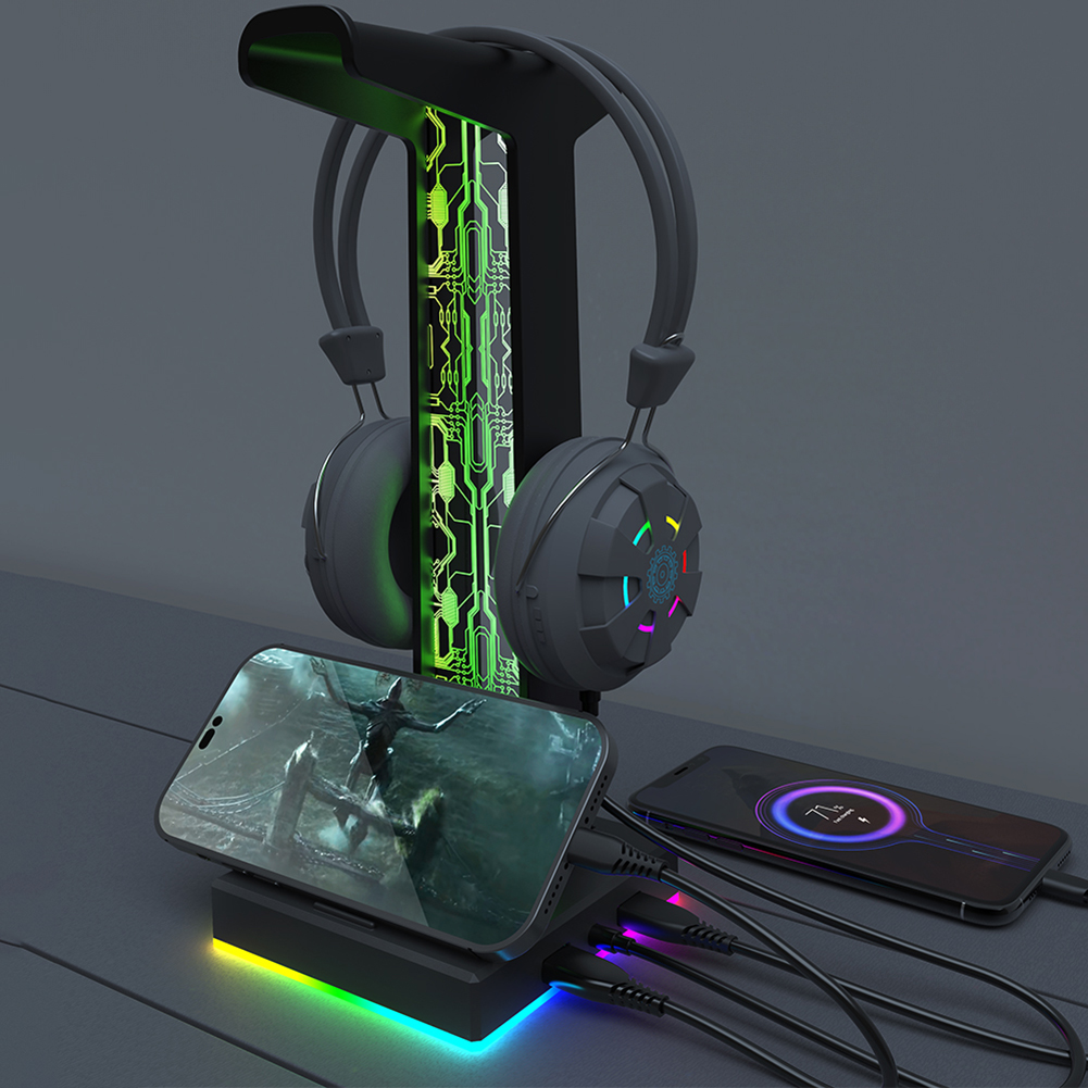 RGB Gaming Headphone Stand Dua - đánh giá và giá Gaming Equipment Accessories